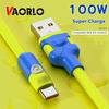 VAORLO Кабель для передачи данных 100 Вт, 6 А, для быстрой зарядки для IOS Android, Micro USB Type-C, 8-контактный зарядный кабель, 1 м 2 м, линия зарядки из жидкого силикона