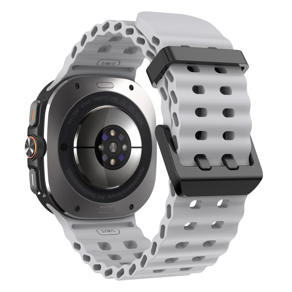 Спортивный силиконовый ремешок без зазоров Для Samsung Galaxy Watch Ultra 47 мм Морской ремешок Браслет Запасные аксессуары