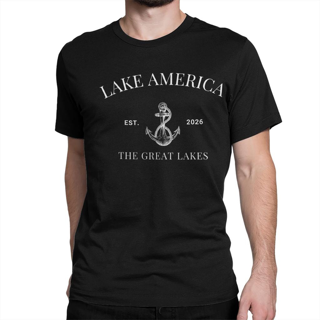 Смешные политические футболки Lake Ontario Forever Унисекс Повседневные хлопковые футболки с круглым вырезом и коротким рукавом Летняя одежда