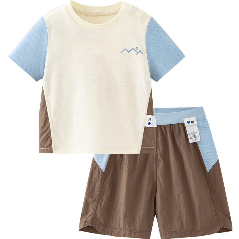 Minibala Boys' Quick-Dry Color-Blocked Short Set
