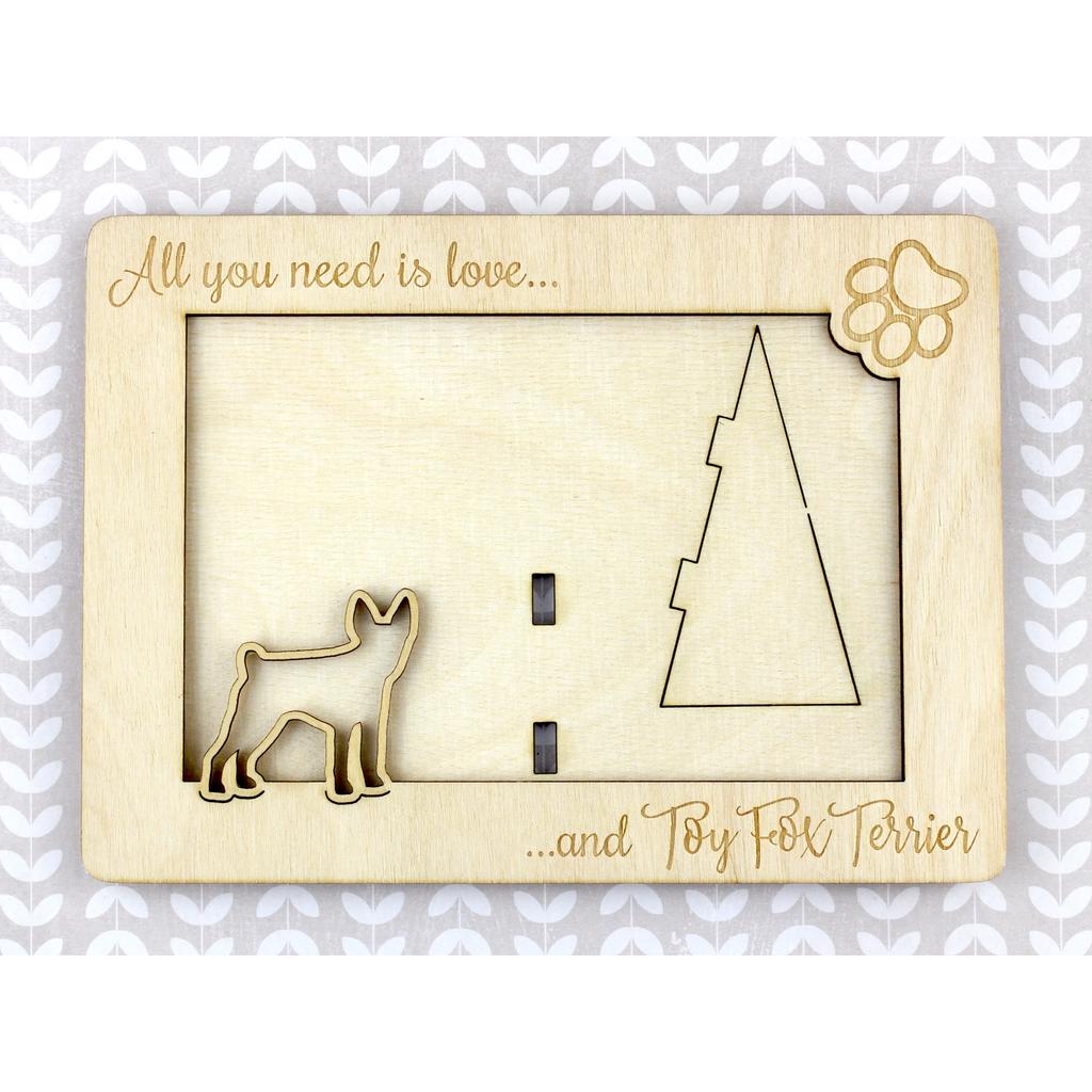 Toy Fox Terrier, American Toy Terrier, Amertoy - Photo frame, engraved wooden frame, a lovely gadget for the dog lover by Art-Dog