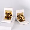 Creative Crystal Metal XO Bookends, Bookends, Living Room Model Room, Bookcase, Home Light Luxury Marble Decorations