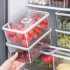 Refrigerator Storage Box With Timer - Fresh Fridge Organizer For Vegetables Fruits And Pantry Kitchen Containers