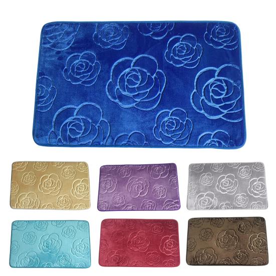 Yousheng нескользящий коврик для ванной комнаты 3D узор розы напольный коврик коралловый бархат однотонный ковер коврик для входной двери дома в помещении
