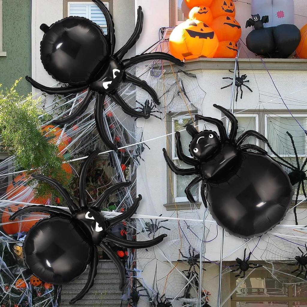 20/1pc Halloween Black Spider Balloons Large Foil Balloon Kids Inflatable Toys Horror Spider Halloween Props Party Decoration