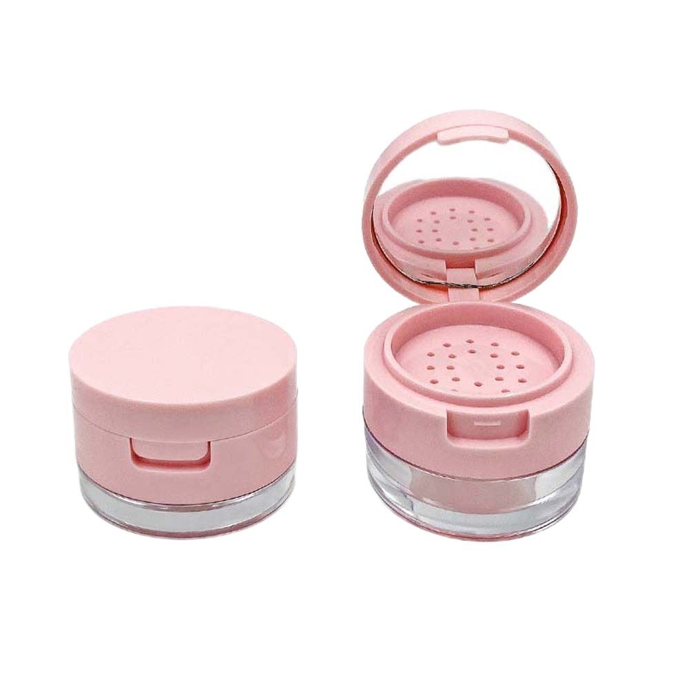 with Sieve Cosmetics Container Plastic Empty Powder Case Reusable Bulk Powder Box Lady