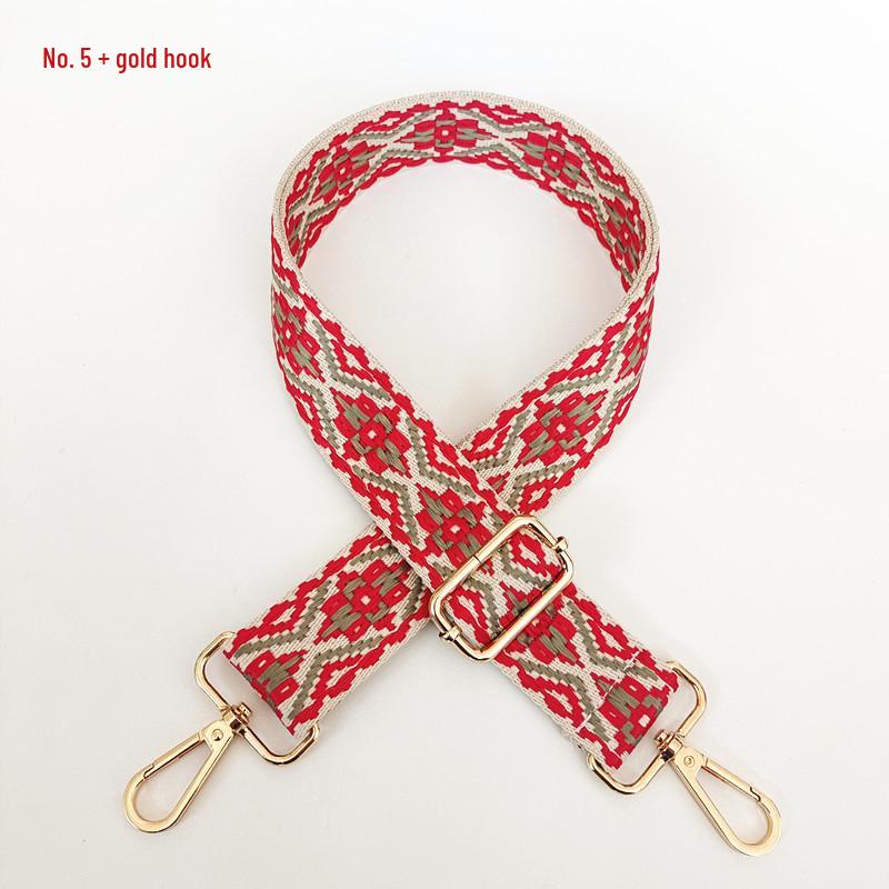 Красочный жаккардовый широкий плечевой ремень для женских сумок - Холщовый аксессуар для кроссбоди и рюкзака