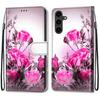 Модный расписной узорный чехол-книжка с ремешком для iPhone Samsung Huawei Honor Xiaomi Redmi OPPO Realme Moto Asus