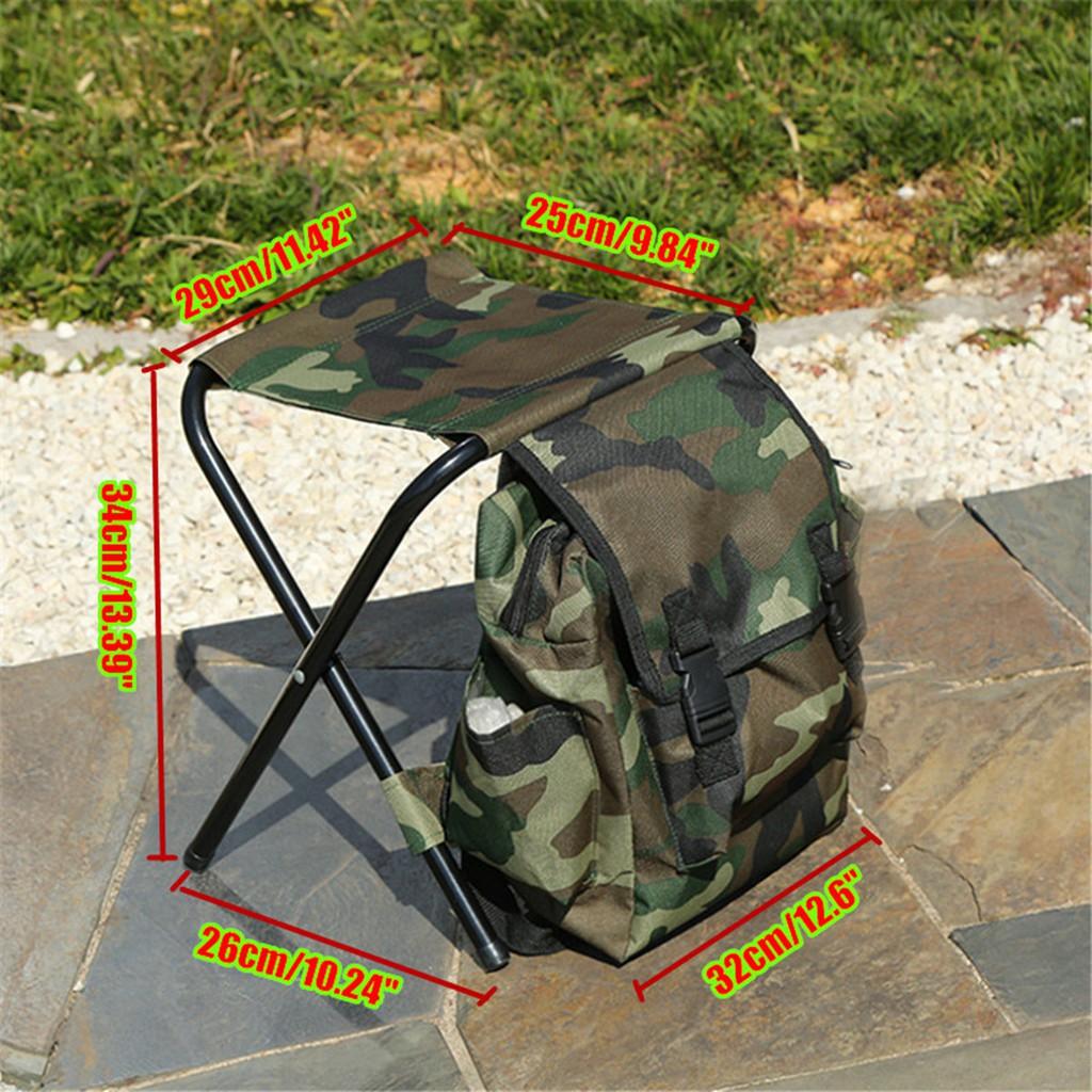 Portable Foldable Fishing Chair Stool Camping Backpack Oudoor Travel Shoulder Sport Tackle Bag Accessories 16.54''X12.6''