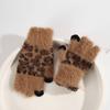Touch Screen Warm Gloves Leopard Print Student Gloves Warm Skiing Gloves  Outdoor Cycling