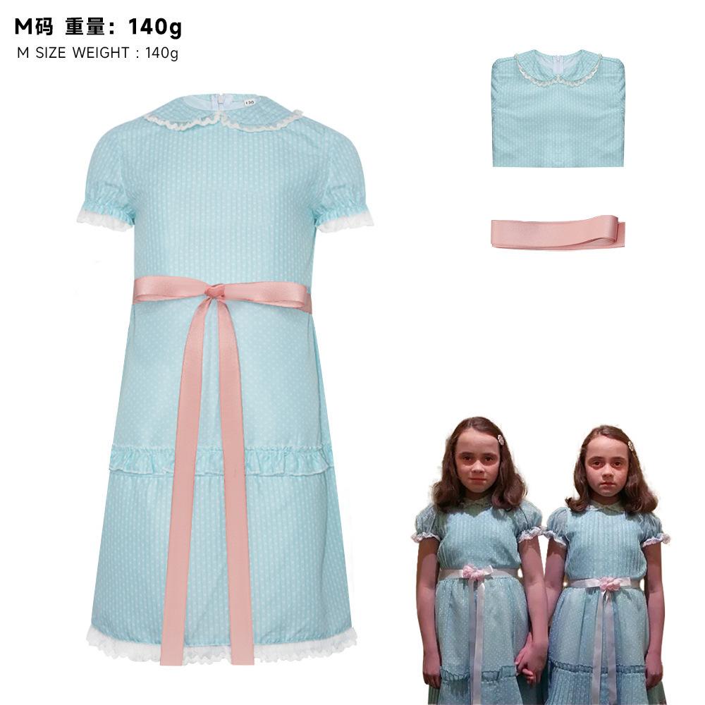 The Shining Twin Girls Cosplay Costume Anime Style Halloween Roleplay Outfit