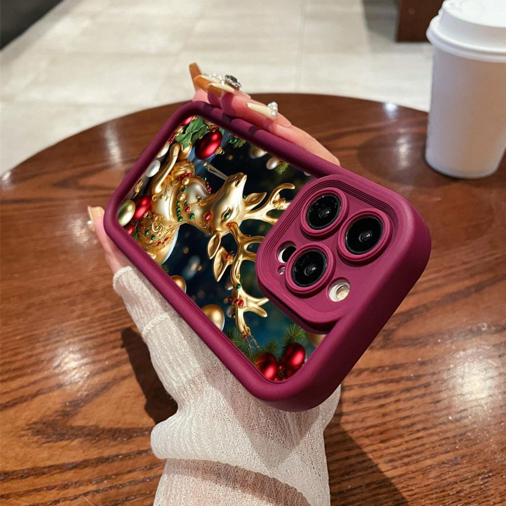 N105 рождественские и новогодние арт-мягкие чехлы для телефонов Angel Eyes для iPhone 16 15 14 13 11 Pro Max 8 7 6s Plus 12 mini XR XS Max SE противоударный чехол