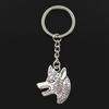 Модный брелок для ключей 30 мм, металлический брелок для ключей, ювелирные изделия, античное серебро, с цветным покрытием, волк, собака, волкодав, 35x30 мм, кулон