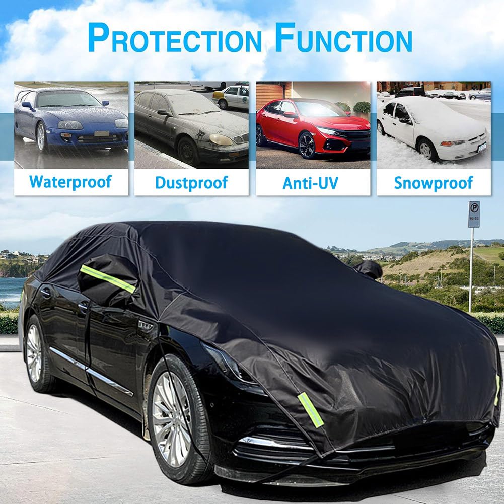 Чехол на половину автомобиля Konnfeir, ткань 210D Polyester с тонкой хлопковой подкладкой, Чехол, (Седан)