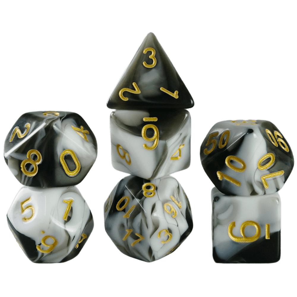 DND Game Dice 7pcs Polyhedral Double Colors Dice with Tube for D&D RPG Party Entertainment Game Supplies