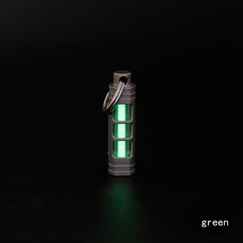 Брелок из титанового сплава с тритиевой трубкой, самосветящаяся тритиевая трахея, подвеска 3,5 * 25 мм, съемный тритий