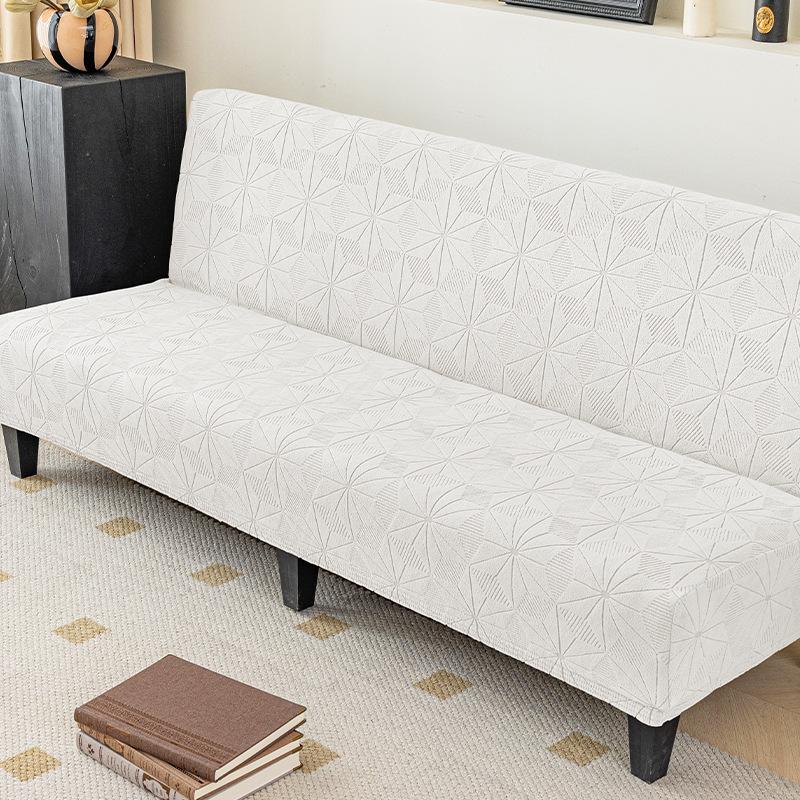 Чехол для дивана без подлокотников, эластичный защитный чехол для дивана-кровати, эластичный, богато текстурированный, с высоким содержанием спандекса, жаккардовый чехол для футона, можно стирать в стиральной машине