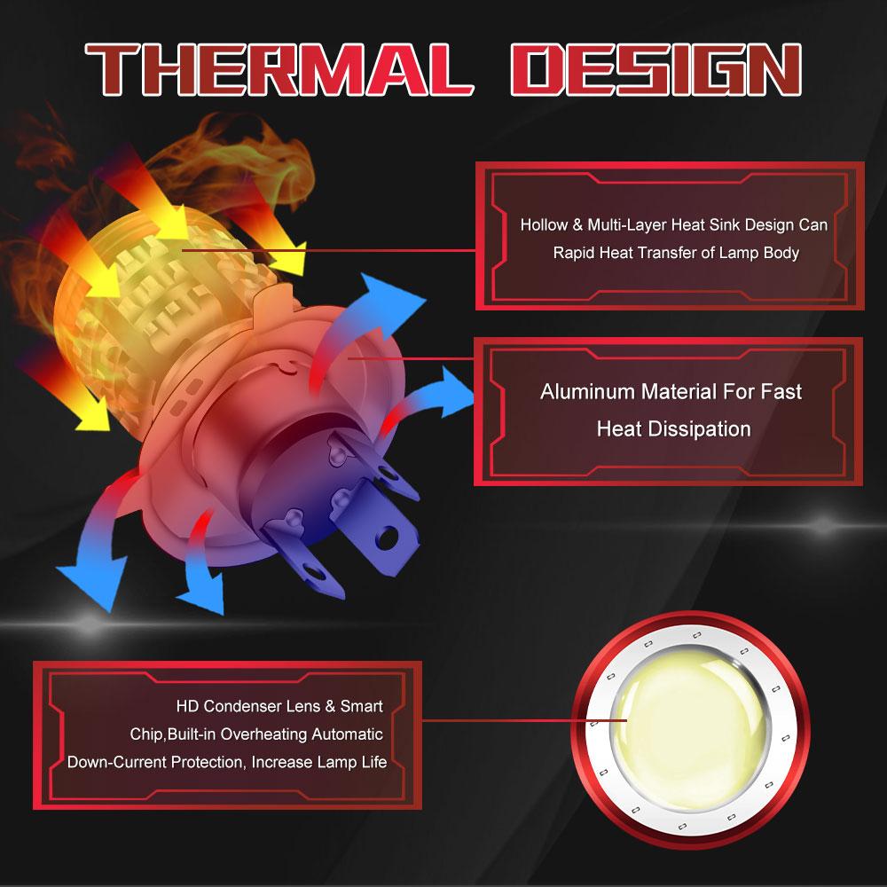 Универсальная светодиодная мотоциклетная фара H4 BA20D H6 'Ангельский глаз' Моторная светодиодная лампа Мотоциклетная фара Белый Желтый Ближний Дальний свет 12-80В