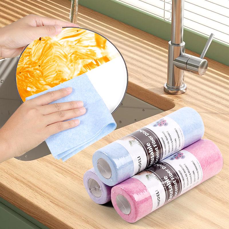 Lazy Rag Tearable Kitchen Cleaning Cloth - Highly Absorbent, Oil-Removing Dishwashing Rags