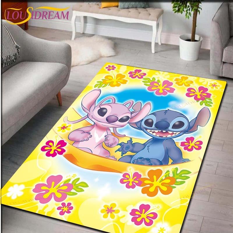 Мультяшный Аниме Стич Ковер для Гостиной Фигурка Напольные Коврики для Спальни Детский Игровой Ковер Кухня Ванная Нескользящий Коврик