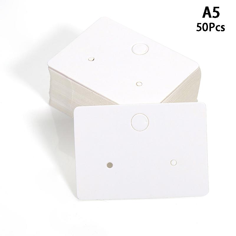 50Pcs Round Cardboard Earring Display Cards Blank Kraft Paper Jewelry Hanging Tags For Earring Ear Studs Selling Packaging