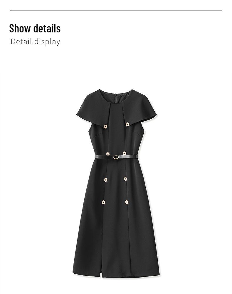 Платье-кейп во французском стиле: Короткий рукав, Приталенный силуэт, Легкая роскошь