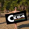 Логотип Commodore 64 Микрофибровое одеяло Быстросохнущие пляжные полотенца Большой размер Печать Супервпитывающее Полотенце-одеяло для бассейна