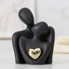 Abstract Couples Embrace Statue Ceramic Miniatures Figurine People Love Sculpture  Home