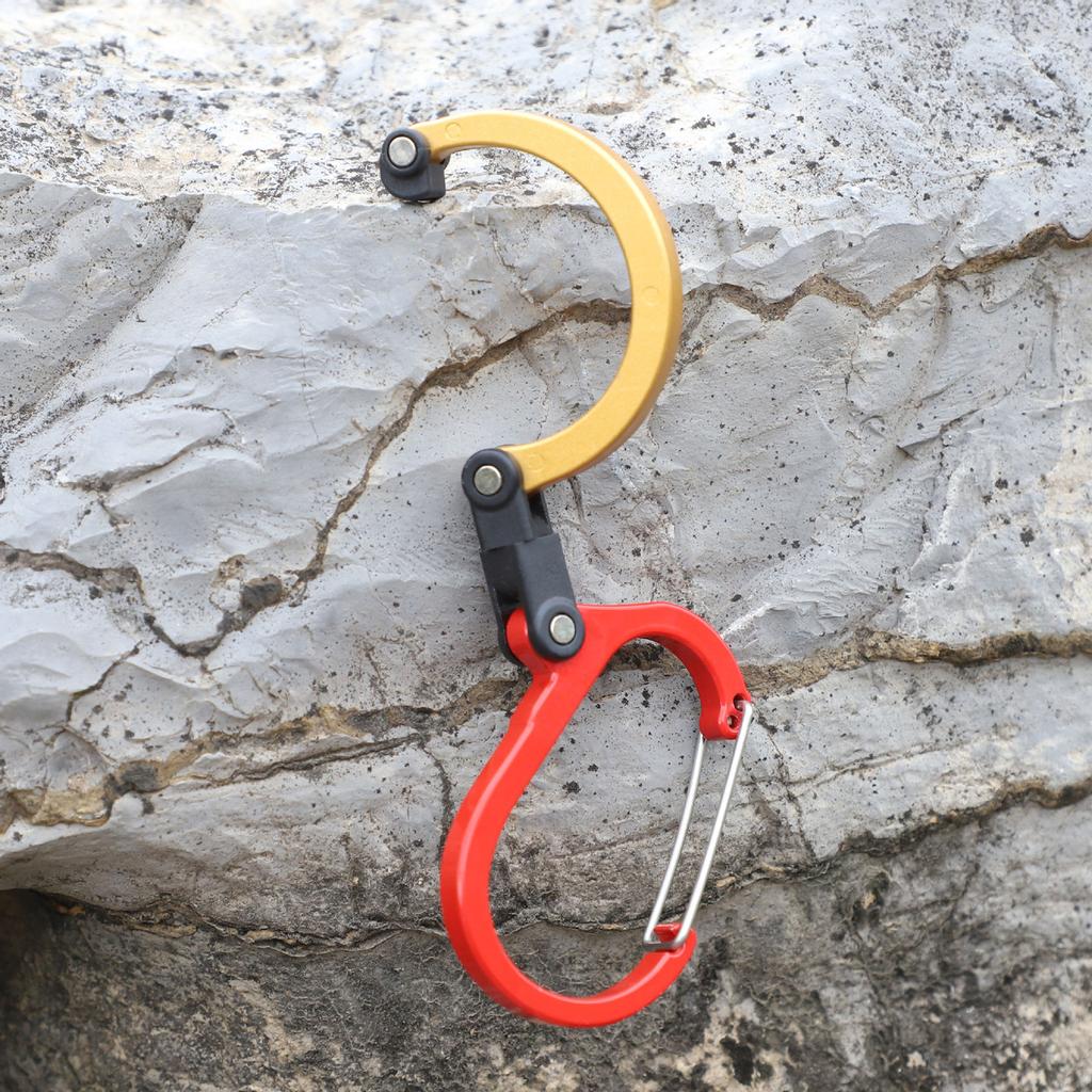 Lightweight Carabiner Clip and Hook Backpack Hanger Outdoor Survival Climbing Carabiner Rotating Hook Easy To Use