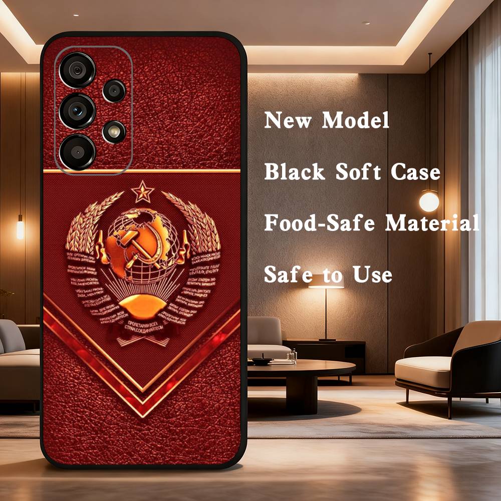 Soviet Art Medal Case For Samsung Galaxy A73,52,71,22,Note,31,8,9,53,32,72,41,J7,Soft Black Silicone Cover