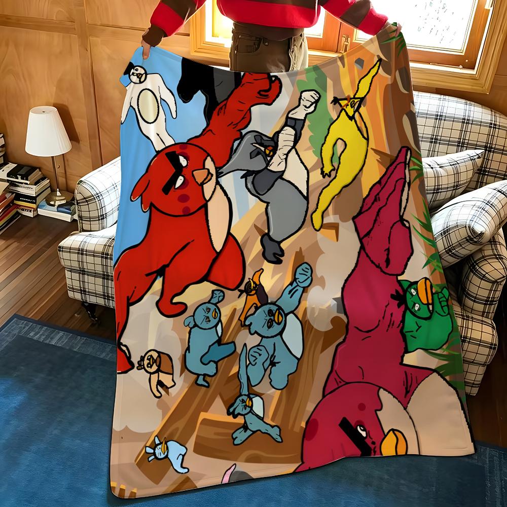 Game A-Angry B-Birds Throw Flannel Cozy Print Blanket, Portable, Durable Machine Washable Cute Cool