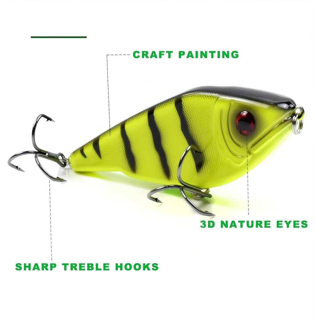 Воблер для джеркбейта с реалистичным бионическим дизайном - 9 см 26 г Рыболовная приманка с громким шумом, элегантным внешним видом, напоминающим рыбу, острыми тройными крючками