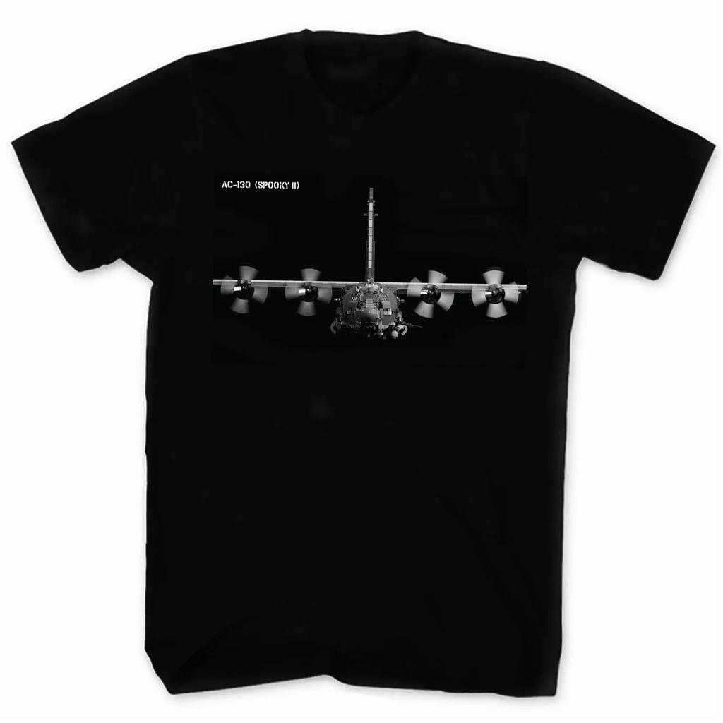 AC130 Spectre Штурмовик Тяжелая Вооруженная Платформа Наземной Атаки Футболка 100% Хлопок Круглый Вырез Короткий Рукав Летняя Повседневная Мужская Футболка