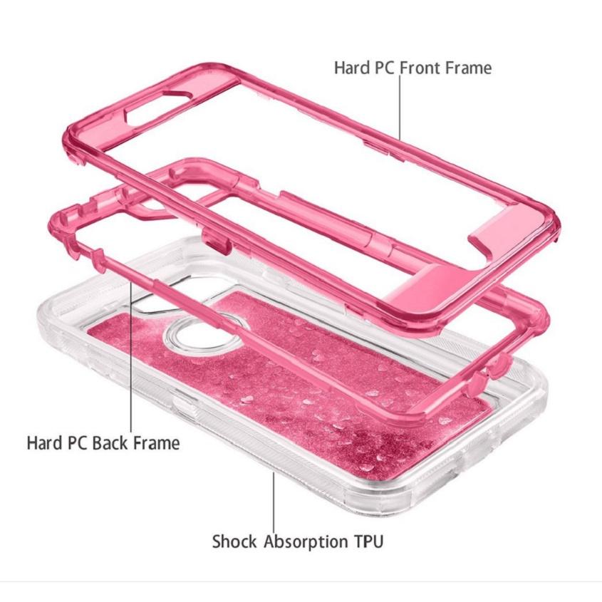 Защитный противоударный чехол Defender Shell с блестками и жидким песком для Iphone 678px