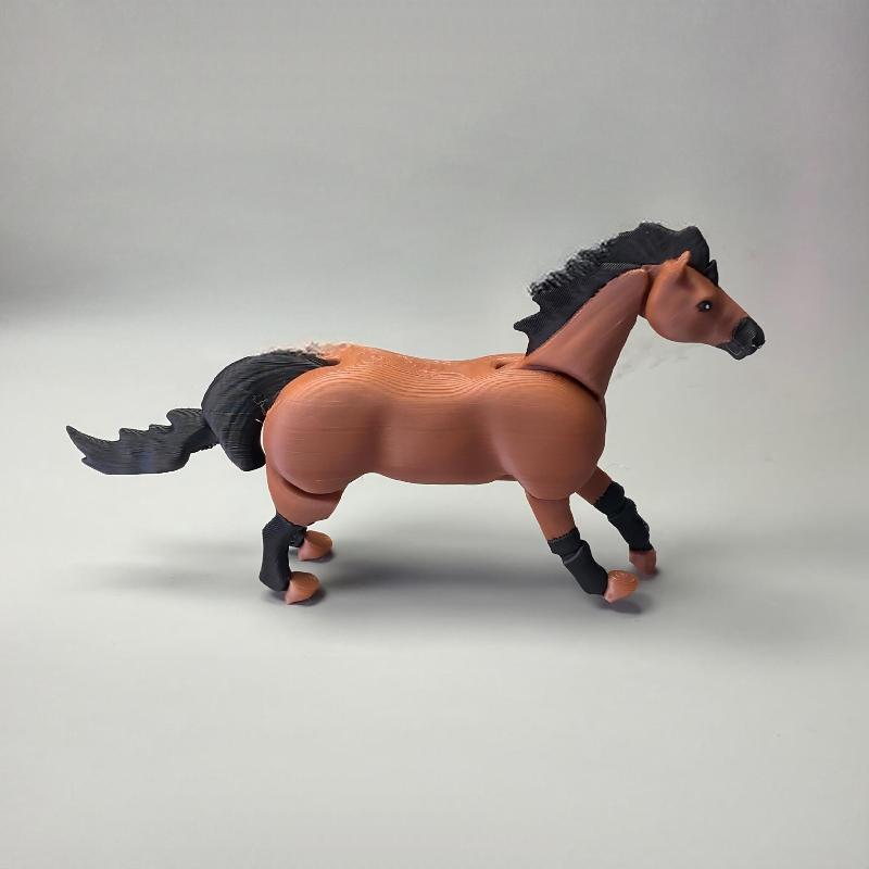 3D-печатная статуэтка лошади Гибкие подвижные конечности Коллекционная фэнтезийная фигурка С гривой и хвостом