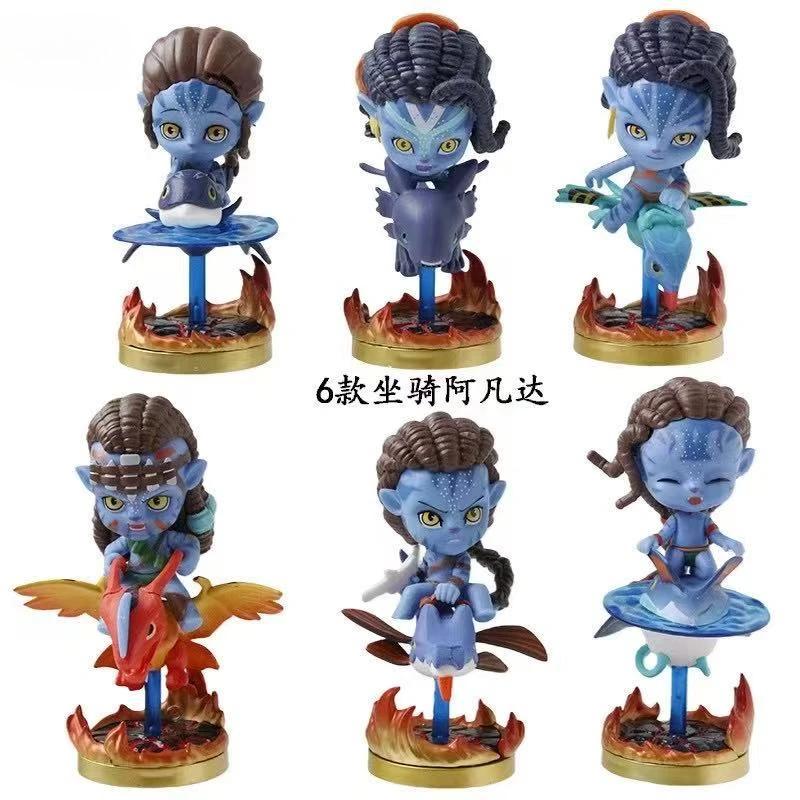 6Pcs Avatar 2 Q-Style Big-Head Figurines Jack Sully & Neytiri Car & Household Decoration Collectible Present Toys