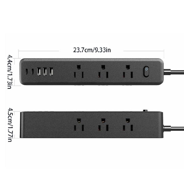 Slim Power Strips With 9Outlets 3 USB 2 USB C Port Surge Protectors Flat Plugs For Home Office Travel Charging Needs