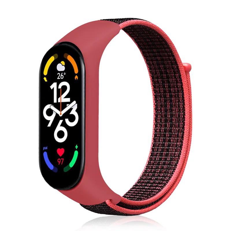 Нейлоновая петля для Xiaomi Mi Band 7-7 nfc smartwatch браслет Sport Miband7 Correa сменный браслет smart band 7 6 5 4 3 ремешок