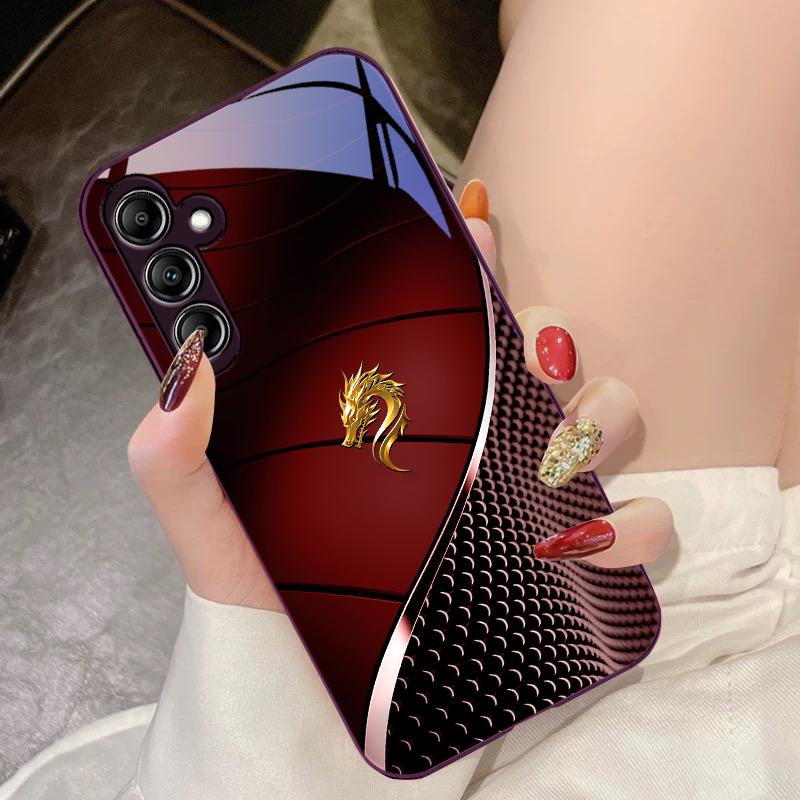 Закаленное стекло чехол для телефона для Samsung Galaxy A14 4G 20 30 52 20S 21S 22 A25 32 33 34 42 50 51 53 54 70 71 72 73 5G дракон