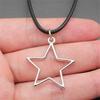 Ожерелье 45 см Кожаная цепочка Большая пятиконечная звезда Солнце Луна Пентаграмма Минималистичные компоненты для украшений QN072