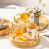 Round Tea Bamboo Tray Large Capacity Bread Pallet Simple Eating Basket  Camping