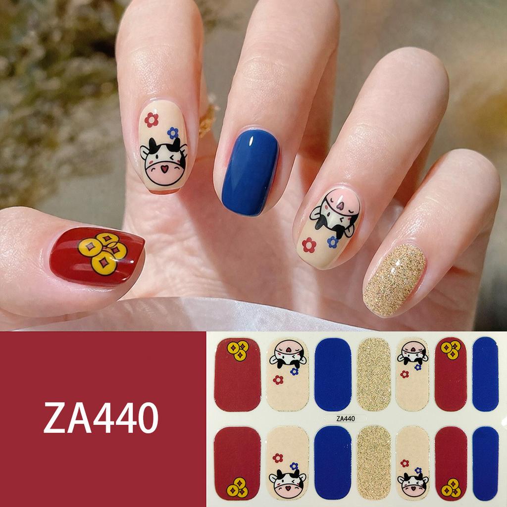 ZA Skin Brightening Waterproof No-Cure Full Cover Gel Nail Wraps, Luxury Minimalist Nail Stickers, Nail Patch Films