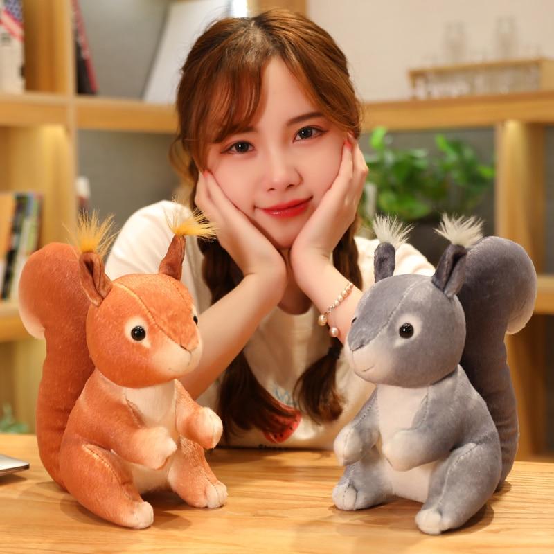 Kawaii белка плюшевые игрушки многоцветная имитация животных куклы мягкая мягкая белка домашняя декоративная игрушка для детей девочек