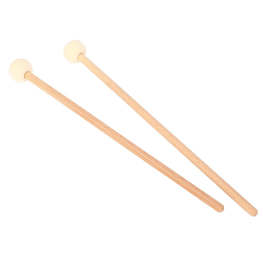 1 Pair Drum Mallet Non Slip Beech Wood Handle Wool Felt Bass Drum Mallet for Practice
