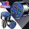 6 In 1 Digital Display Car Charger 4USB+2PD Support Super Fast Charging DC12-24V Multi Port Digital Display Mobile Phone Charger
