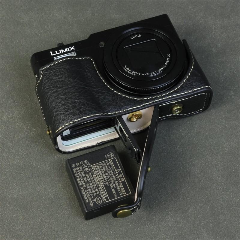 Чехол для камеры из ПУ кожи Panasonic Lumix ZS99 TZ99 Компактный цифровой - Тонкая сумка через плечо с вырезом внизу Бархатная подкладка
