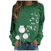 Printing Sweater Round Neck Pullover Top Casual Long-sleeved Women's T-shirt