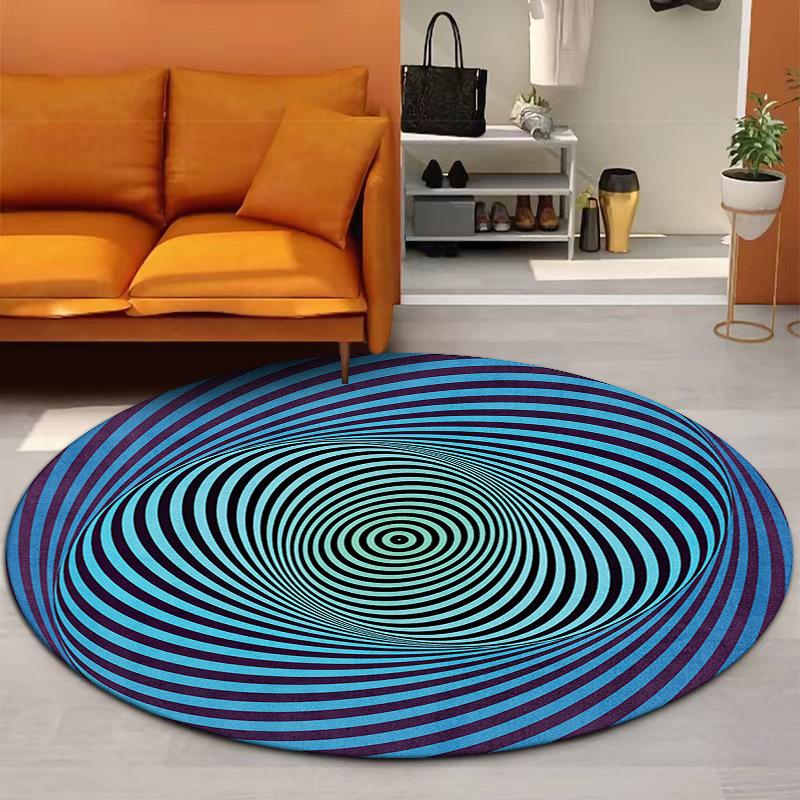 Оптическая иллюзия Художественный Динамичный 3D Спиральный Вихрь Цветная Полоса Коврик Визуальное Воздействие Ковер для Гостиной Домашнее Украшение