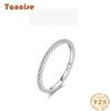 Tancise Classic 925 Sterling Silver Zircon Ring Ladies Jewelry Wedding Promise Party Gift