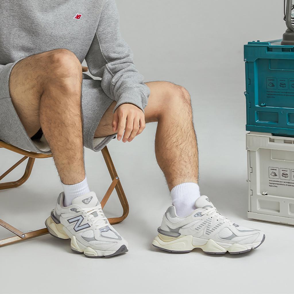 New Balance 9060 Sea Salt Concrete Unisex Sneakers White Silver-Metallic U9060ECA
